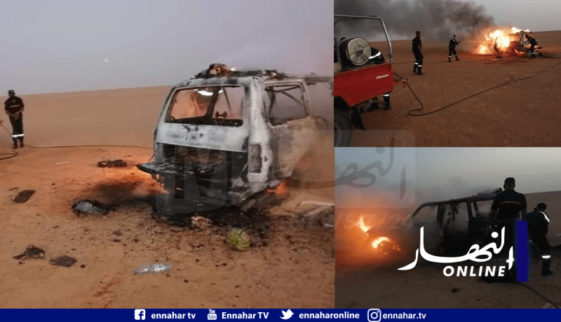 إحتراق سيارة ونجاة ركابها في أدرار